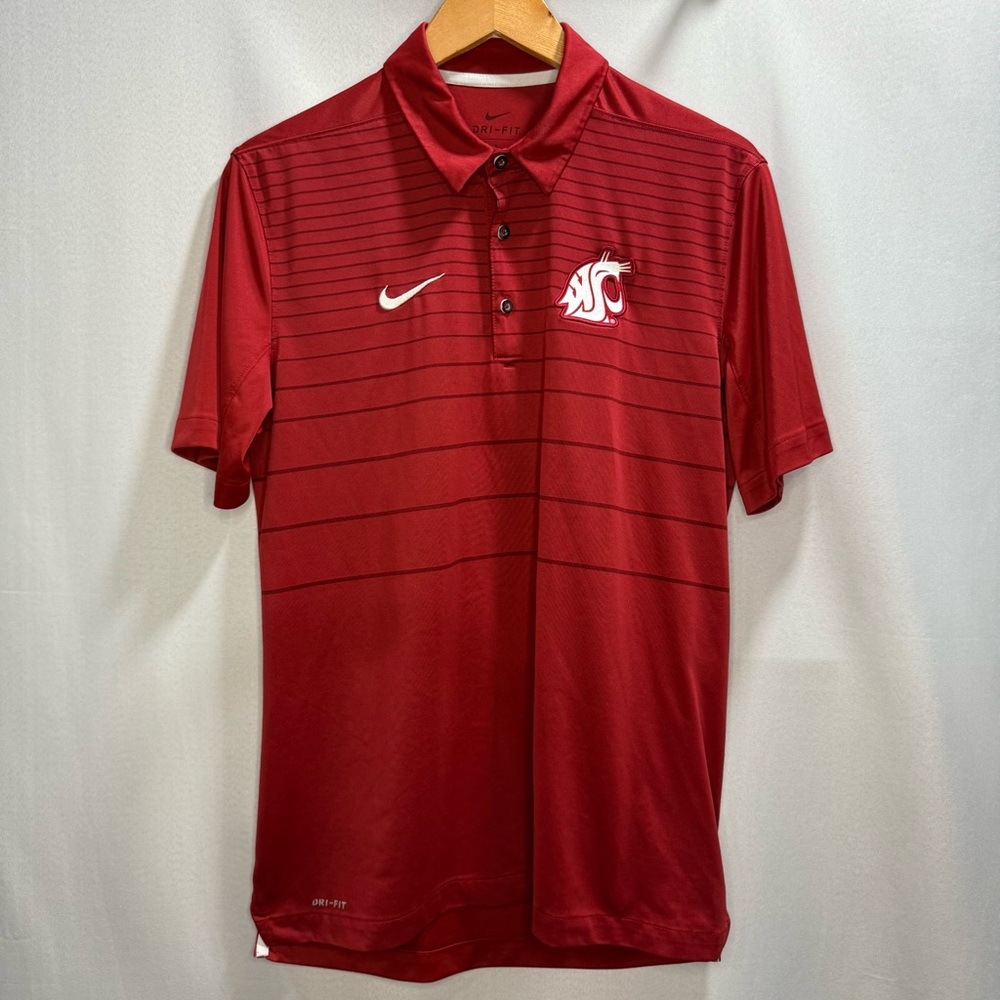 Nike WSU Cougars Dri-Fit Polo Shirt Red Size Medium